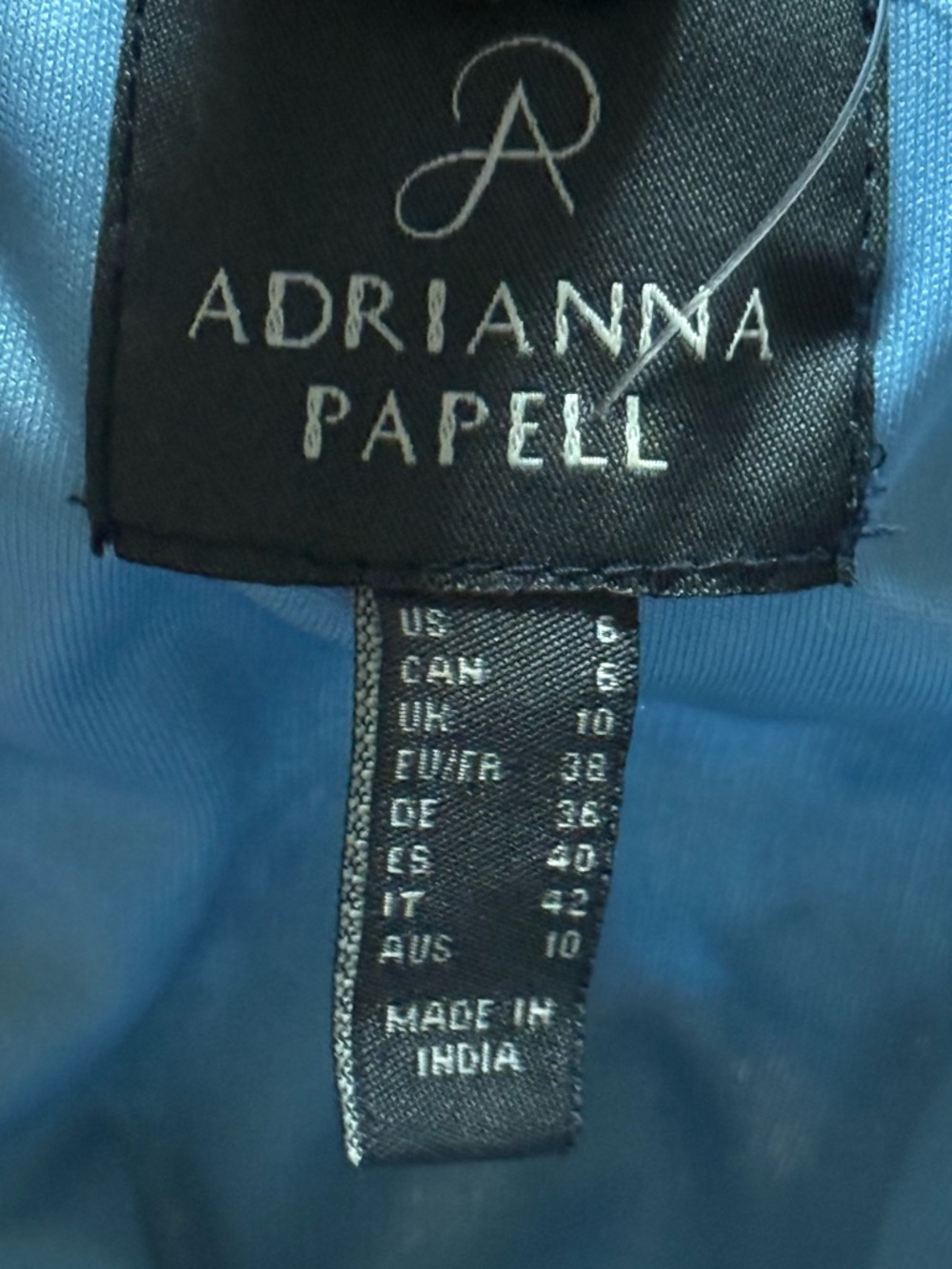 Adrianna Papell Blue Beaded Overlay Prom Cocktail Dress 6 - Picture 9 of 11